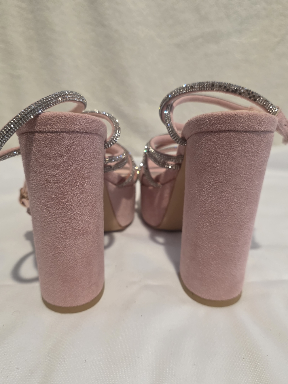 London Rag Pink Strappy Platform Block Heel Sandal - Picture 4 of 10